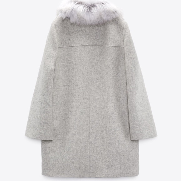 ZARA COAT WITH FAUX FUR COLLAR SZ S - Picture 9 of 10